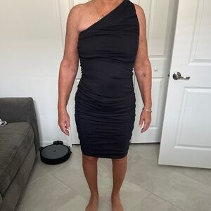 One Shoulder Body-Con Midi Dress, NWT